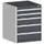 ladekast HxBxD 800x650x525mm 5laden romp RAL7035 front RAL7016