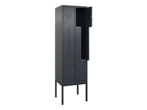 Z-garderobekast,HxBxD 2120x600x500mm,vak B 150/300mm,cil.-slot