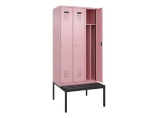 locker met bank,voor scheiding van kleding,HxBxD 2120x900x815mm,3vak - 1