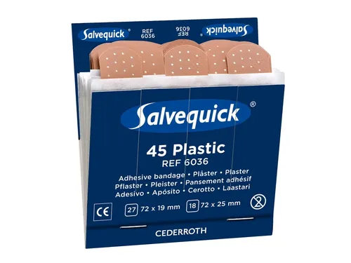 Pleisters Salvequick navulling plastic 6x 45 stuks