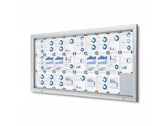 Vitrinekast mededelingenbord Outdoor 27xA4 met gasveer Zilver