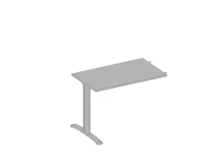 aanbouwtafel,i.h.v.,v. C-voet,HxBxD 620-820x1000x600mm,blad grijs - 1