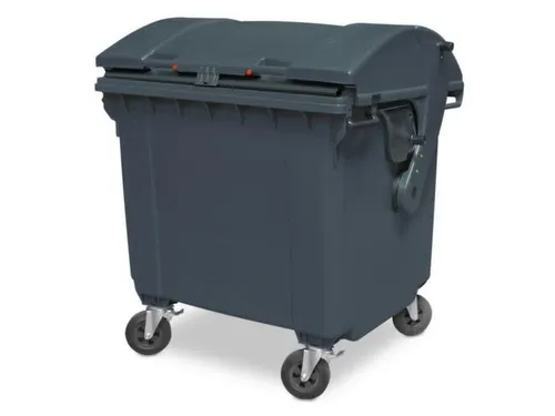 Vuilcontainers,1100l,romp HDPE grijs,HxBxD 1460x1370x1210mm