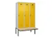 locker met bank,voor scheiding van kleding,HxBxD 2120x1200x815mm,3vak