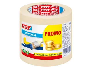 Afplaktape Tesa 55318 basic promo 2x19mm+2x30mmx50m - 1