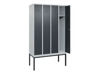 locker,HxBxD 2120x1200x500mm,4vak,vak B 300mm,cil.-slot,voetonderstel - 2