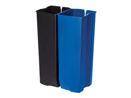 Recycling Binnenbakken 2x15 Liter Blauw Zwart Kunststof Front Step