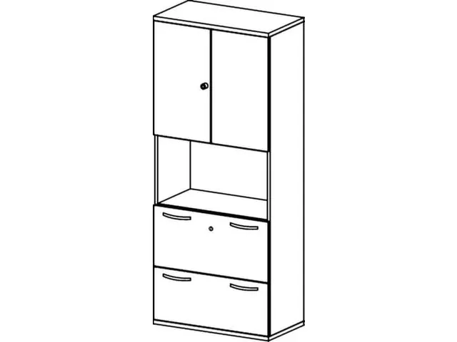 kantoorkast,HxBxD 1920x800x430mm,decor romp wit,decor front beuken