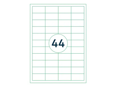 Etiketten Zelfklevend Wit 44 op A4 48.5x25.4mm 1000 Vel