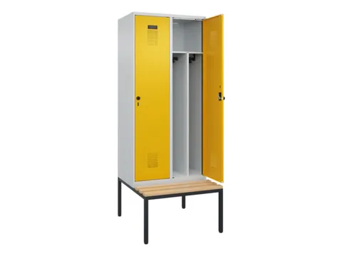locker met bank,voor scheiding van kleding,HxBxD 2120x800x815mm,2vak