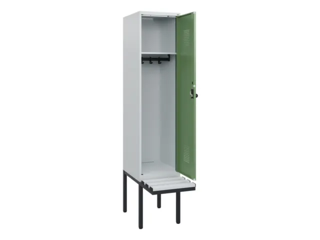 locker met bank,HxBxD 1950x400x815mm,1vak,vak B 400mm,draaigrendel