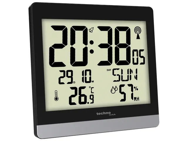 Digitale wandklok Technoline WS 8014 200x189x29mm zwart/zilver