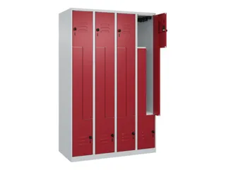 Z-garderobekast,HxBxD 1850x1200x500mm,vak B 150/300mm,draaigrendel - 2