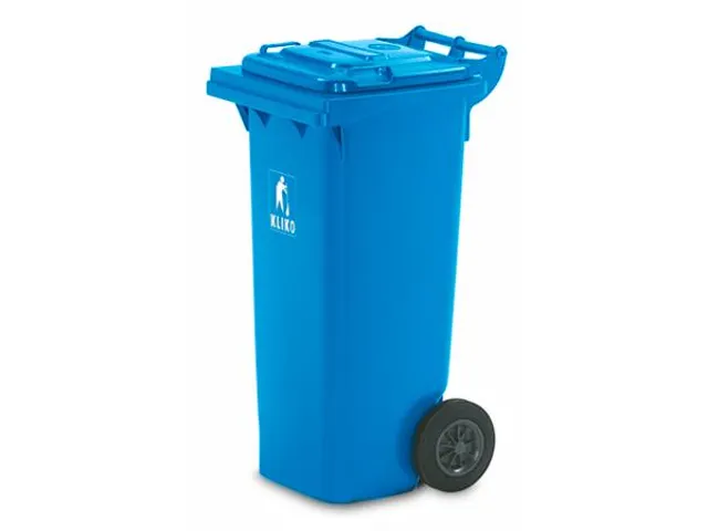 Vuilcontainer PE 80 liter HxBxD 930x448x530mm met wielen blauw