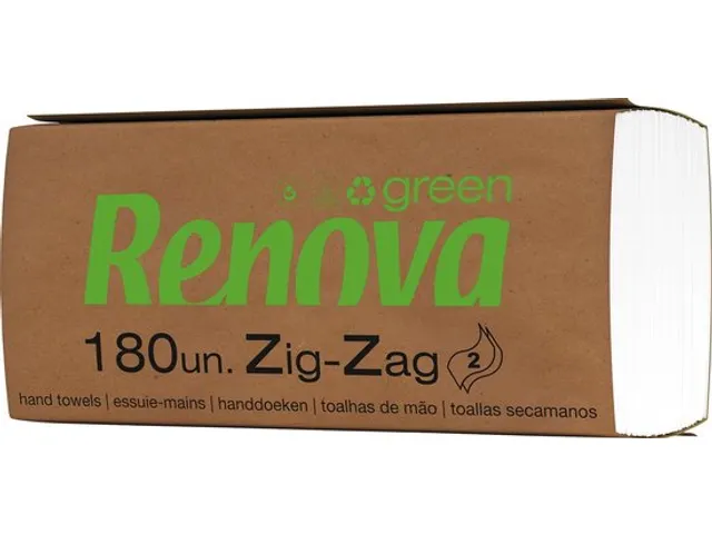 Renovagreen Papieren Handdoeken Z-Vouw 2 Laags 22x21cm