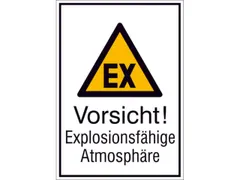 waarschuwings-combibord,Pas op! Explosiegevaarlijke atmosfeer,hard PVC