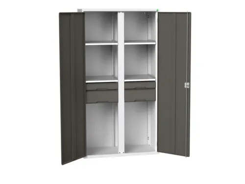 universele kast,HxBxD 2000x1050x550mm,4xStalen bodem,4lade(n)