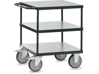 Tafelwagen 2417-7016 600kg 700x700mm 3 etages hout RAL7016 - 1