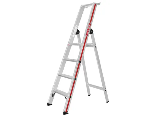 trapladder,eenzijdig,4treden,stand H 0,93m,balk L 1,7m,aluminium