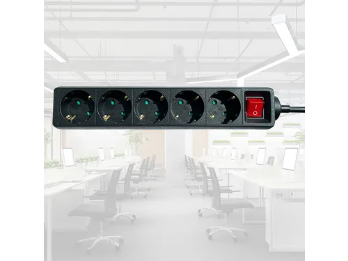 Stekkerdoos BRASQ 5 voudig 1.4 meter zwart