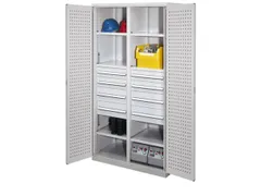 Materiaalkast Scheidingswand Geperf. 1950x1000x600mm 6legborden 8laden