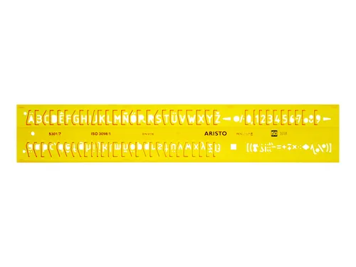 Lettersjabloon Aristo 7mm H-profiel schriftvorm B recht