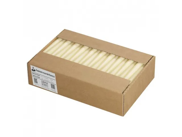Professionele Gotische kaars 240/23mm Wit, doos 100 stuks