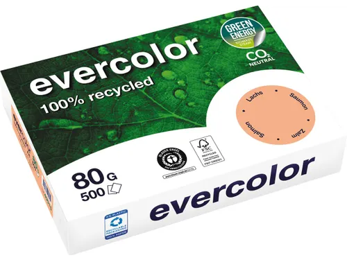 Gerecycleerd Kopierpapier Evercolor 80 Gram A4 Zalmroze