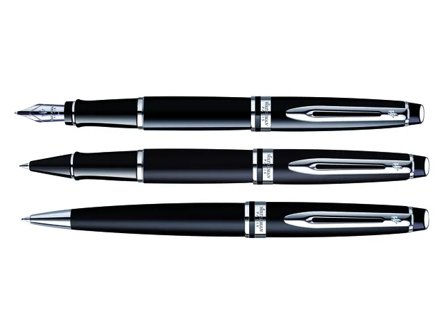 Stylo Roller Waterman Expert Noir Laqué CT pointe fine