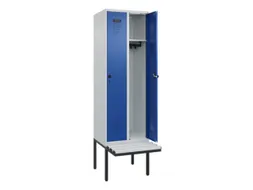 locker met bank,HxBxD 2120x600x815mm,2vak,vak B 300mm,draaigrendel