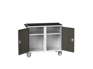 montagetafel 965x1050x550mm staalblad 2 kasten RAL7035 front RAL7016 - 1
