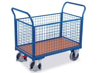 Platformwagen 400kg Laadvlak 880x500mm 4 Gaaswanden Ral 5010 - 1