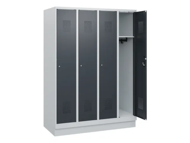 schoollocker,HxBxD 1630x1200x500mm,4vak,vak B 300mm,cil.-slot,sokkel