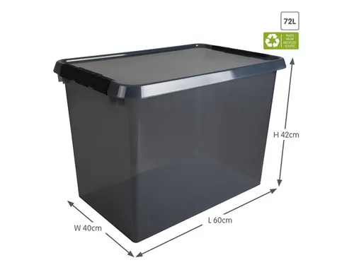 Comfort Line opbergbox 72L transparant grijs - 60x40x42cm