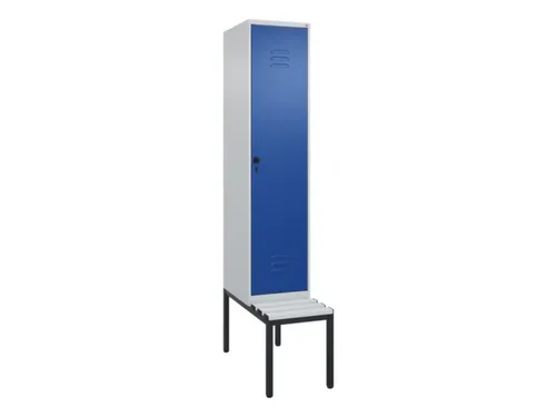 locker met bank,HxBxD 2120x400x815mm,1vak,vak B 400mm,draaigrendel