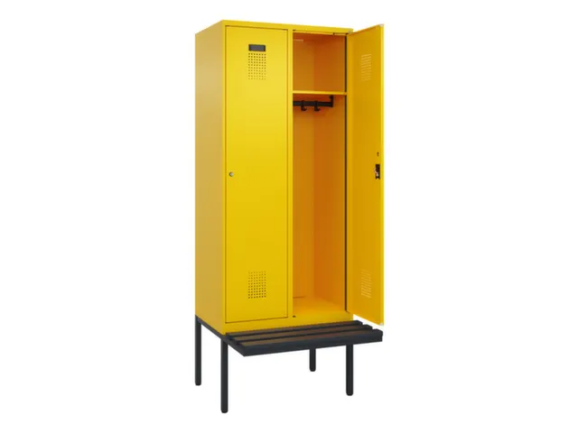 locker met bank,HxBxD 2120x800x815mm,2vak,vak B 400mm,cilinderslot