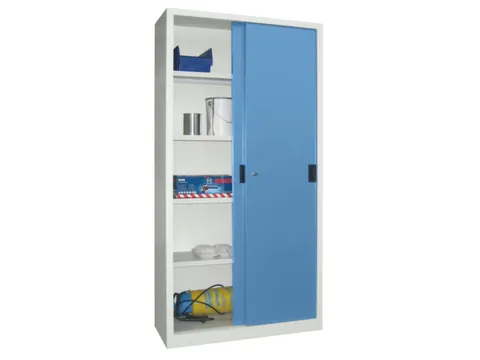 schuifdeurkast,HxBxD 1950x1000x500mm,RAL7035,front RAL5012