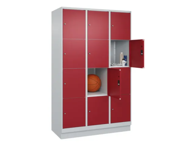 lockerkast,HxBxD 1950x1200x500mm,3x4vakken,vak B 400mm,cil.-slot