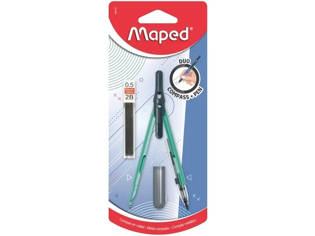 Compas à portemine Maped 3 parties assorti
