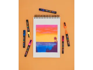 Verfstift Posca PC8K Brede punt 8mm schuin 4 st assorti - 4