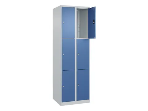 lockerkast,HxBxD 1850x600x500mm,2x3vakken,vak B 300mm,cil.-slot