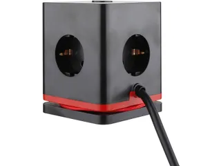 IOIO Stekkerdoos Kubus SW1000 3-voudig + 3x USB Zwart - 2