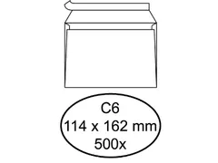 Envelop Hermes Bank C6 114x162mm 80gr Wit Zelfklevend 500 stuks