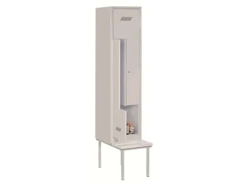 Z-garderobekast,HxBxD 2100x400x800mm,vak B 400mm,RAL7035,front RAL7035