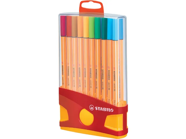 Fineliner STABILO Point 88/20 ColorParade étui orange/anthracite 20 p