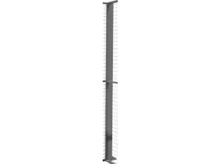 steun,v. scheidingswandsysteem,HxB 3000x40mm,m. voetplaat,staal - 1