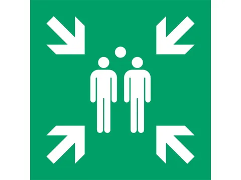 Pictogram bordje Djois Verzamelplaats 300x300mm groen