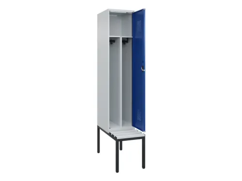 locker met bank,voor scheiding van kleding,HxBxD 2120x400x815mm,1vak