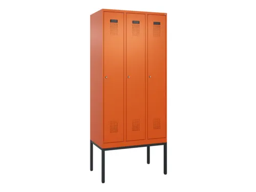 locker,HxBxD 2120x900x500mm,3vak,vak B 300mm,cil.-slot,voetonderstel
