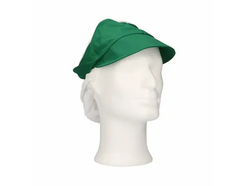 Pet met klep en haaropvang maat L Polyester Kroon Groen 100 stuks